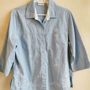 Button Shirt with Lovely Embroidery Details